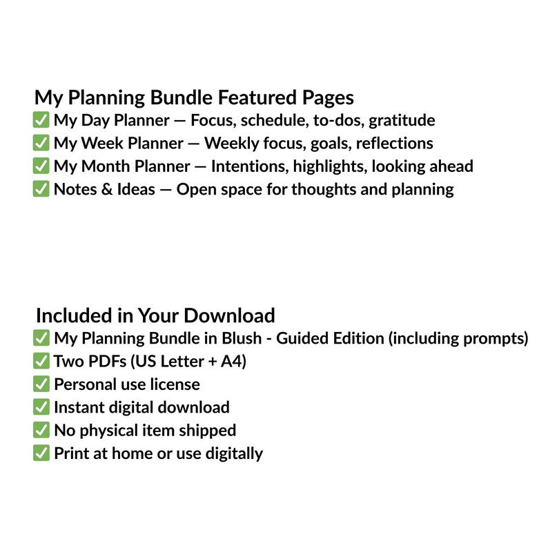 Guided My Planning Bundle (blush) – Daily, Weekly & Monthly – Planner ...