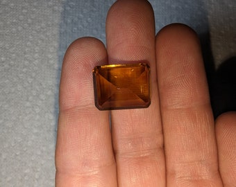 15.5 ct Natural Honey Quartz Citrine Faceted Loose Gemstone