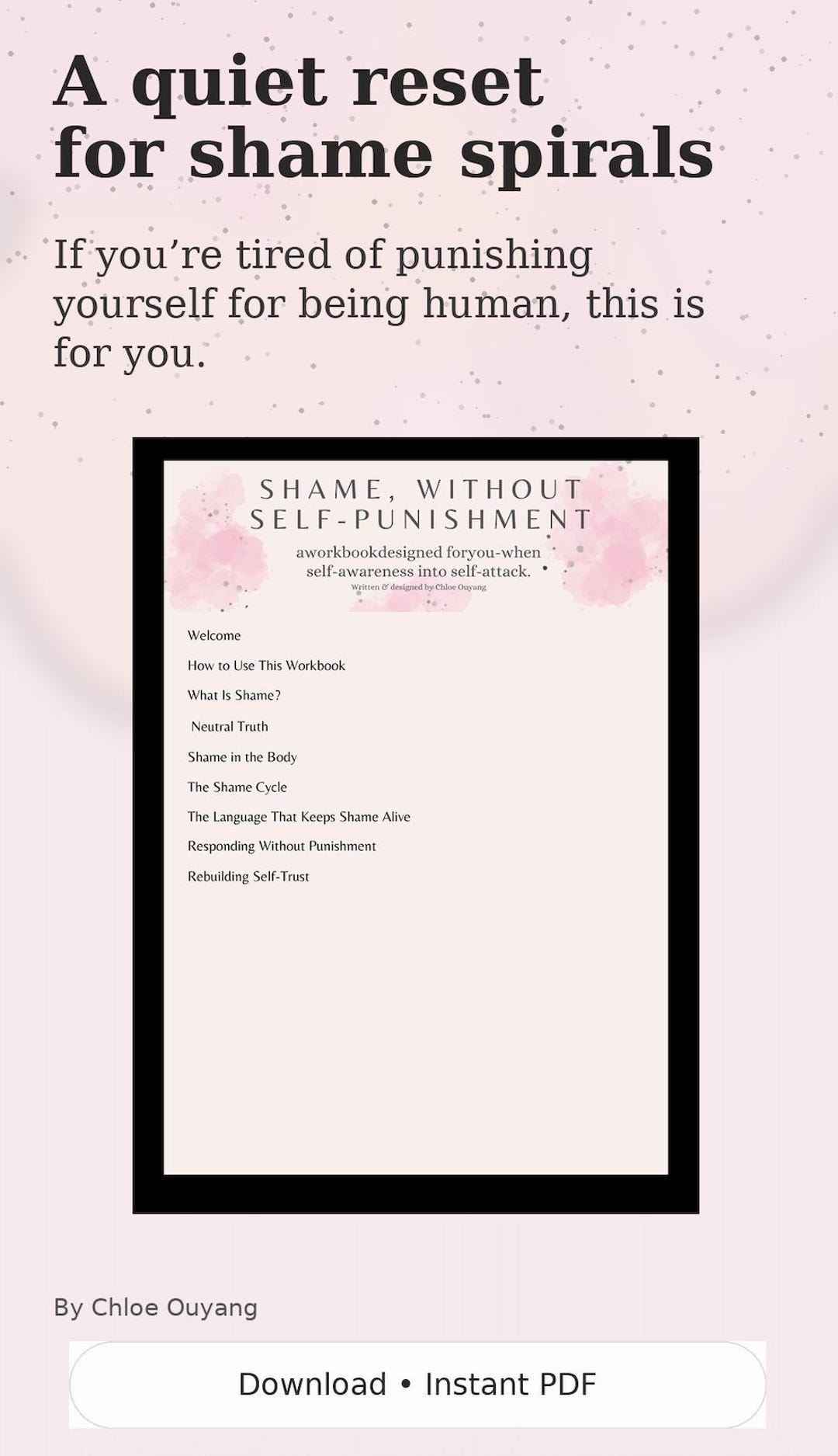 Shame Workbook PDF, Self Compassion & Inner Critic Healing - Etsy