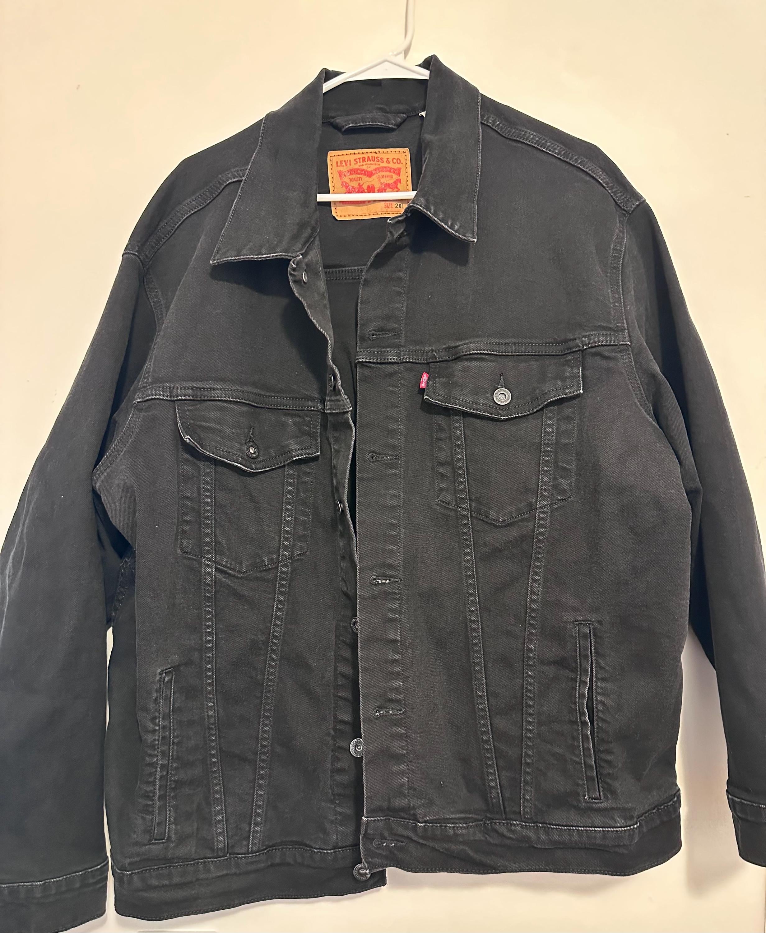 Levis Black Denim Jacket - Etsy