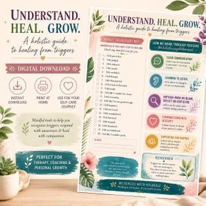Trauma Trigger Response Chart | Nervous System Healing Guide | Somatic Therapy Printable | PTSD Recovery Tool