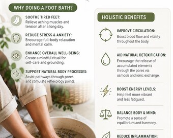 Guida al pediluvio disintossicante / Rituale di cura personale per donne / Stampabile per il rilassamento e la riduzione dello stress