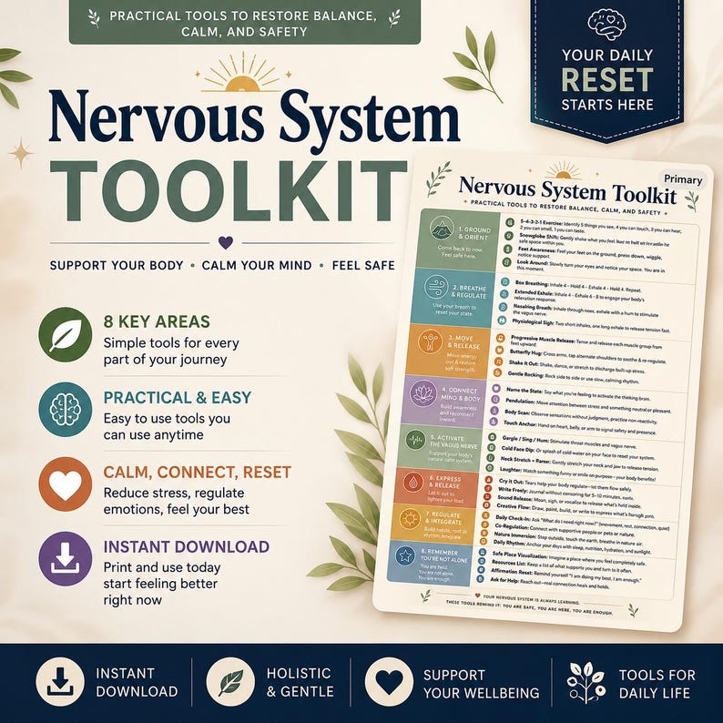 Nervous System Toolkit Printable | 8-step Self-regulation Guide ...