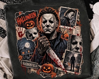 Vintage Halloween Michael Myers Png Shirt, Horror Movie Characters Graphic Tee, Sublimation Designs, Spooky Season Shirt PNG, Scary Slasher