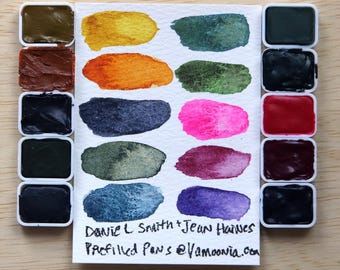 10Pcs Daniel Smith Jean Haines' Master Artist Set Watercolors in Pre-Filled Pans (Half, Quarter, or Mini) | Watercolor Gift Idea