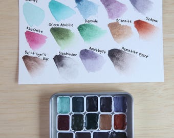 14 Pcs. Daniel Smith PrimaTek Set of Prefilled Genuine Mineral Watercolor Pans