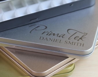 Large Watercolor Paint Pan Tin Organizer with Hinged Lid | DIY Portable Watercolor Kit (Silver, Gold, Rose Gold, Black)