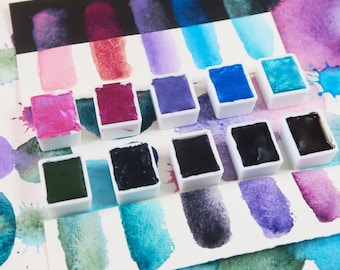 10pcs Daniel Smith Moon Magic Sparkly Color Palette - Set of 10 Watercolor Paint Pans