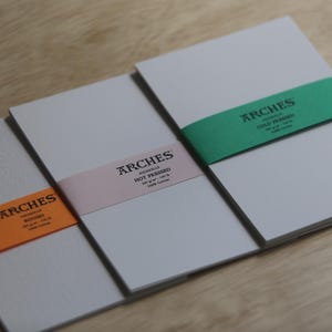 Arches Aquarelle Professional Artist-Grade Cold Pressed, Hot Pressed, Rough 300gsm Watercolor Paper Sample Pack available PRECUT in ATC/ACEO, 2.5 inch by 3.5 inch, 4" x 6" or 5" x 7".