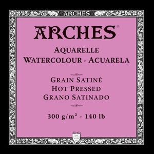 Arches Aquarelle Hot Pressed 300gsm Watercolor Paper Sample Pack ATC/ACEO, 2.5 inch by 3.5 inch