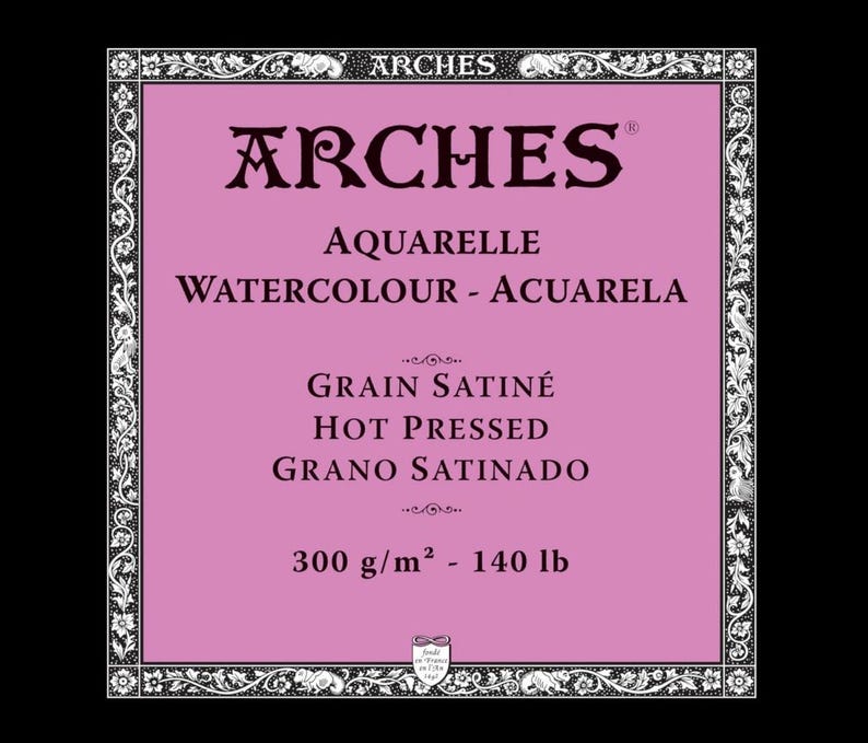 Arches Aquarelle Hot Pressed 300gsm Watercolor Paper Sample Pack ATC/ACEO, 2.5 inch by 3.5 inch