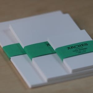 Arches Aquarelle Cold Pressed, Hot Pressed, Rough 300gsm Watercolor Paper Sample Pack available in ATC/ACEO, 2.5 inch by 3.5 inch, 4" x 6" or 5" x 7"