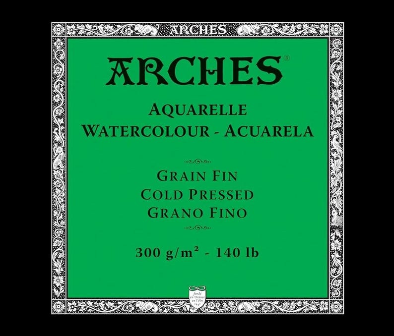 Arches Aquarelle Cold Pressed 300gsm Watercolor Paper Sample Pack ATC/ACEO, 2.5 inch by 3.5 inch