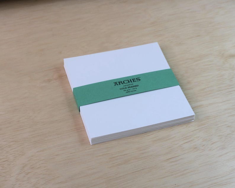 Arches Aquarelle Cold Pressed 300gsm Watercolor Paper 5" x 5" | 5x5 inch - with green label