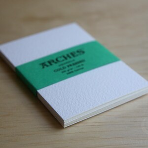 Arches Aquarelle Cold Pressed 300gsm Watercolor Paper ATC/ACEO, 2.5 inch by 3.5 inch - with green label