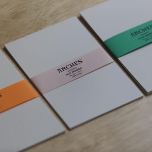 Arches Aquarelle Professional Artist-Grade Cold Pressed, Hot Pressed, Rough 300gsm Watercolor Paper Sample Pack available PRECUT in ATC/ACEO, 2.5 inch by 3.5 inch, 4" x 6" or 5" x 7".