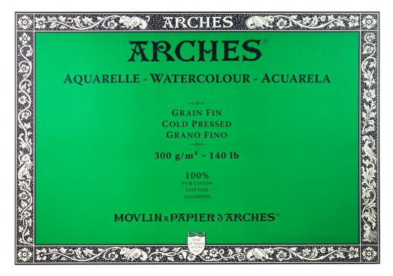 Arches Aquarelle Cold Pressed 300gsm Watercolor Paper ATC/ACEO, 2.5 inch by 3.5 inch