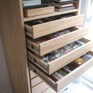 Artist Taboret Storage Cabinet | 8 Drawers for Artwork Supplies | Map Cabinet | Flat File | Drying Rack