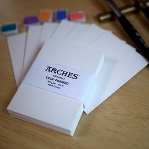 Arches Aquarelle Cold Pressed 300gsm Watercolor Paper ATC/ACEO, 2.5 inch by 3.5 inch