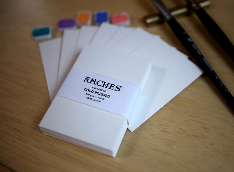 Arches Aquarelle Cold Pressed 300gsm Watercolor Paper ATC/ACEO, 2.5 inch by 3.5 inch