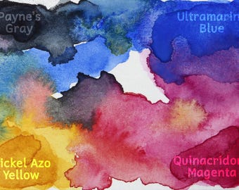QoR Starter Set Watercolor Primaries for Mixing (Optional Travel Tin)