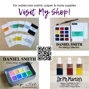 Professional-grade, artist supplies including precut Arches 100% cotton watercolour paper. ACEO cards / ATC card packs and more!