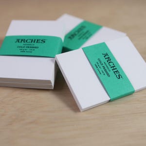 Artist-Grade Professional Arches Aquarelle Cold Pressed 300gsm Watercolor Paper ATC/ACEO, 2.5x3.5, 4x6, 5x7 paper - With green label