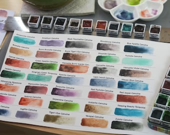 35pc Daniel Smith Primatek Complete Set of Genuine Mineral Watercolors in Prefilled Half, Quarter, or Mini Pans w/FREE Travel Tin!