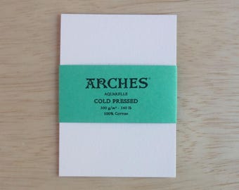 Arches Cold Pressed Natural White 300gsm Watercolor Paper ATC/ACEO (2.5x3.5), 4x6, 5x5, 5x7, 6x6 paper