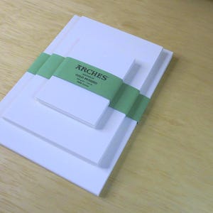 Professional Artist-Grade Arches Aquarelle Cold Pressed 300gsm Watercolor Paper 4x6, 5x7, or ATC/ACEO, 2.5 inch by 3.5 inch - with green label. 100% Cotton paper for watercolorists. Trading card sized.
