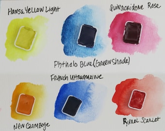 6Pcs Daniel Smith Essentials Set | Split Primaries | Watercolors in Pre-Filled Paint Pans