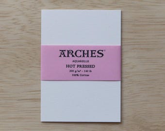 Arches Aquarelle Hot Pressed 300gsm Watercolor Paper ATC/ACEO, 2.5x3.5, 4x6, 5x7 paper