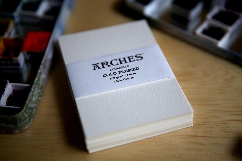 Arches Aquarelle Cold Pressed 300gsm Watercolor Paper ATC/ACEO, 2.5 inch by 3.5 inch