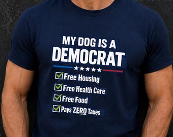 "Retro Mein Hund ist ein Demokrat Politischer Humor ""Hundeliebhaber"" Satire Wahl Meme (Digitaler Download)"