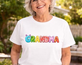 Camiseta de abuela con estampado tropical colorido