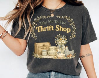 Bring mich zum Thrift Shop T-Shirt, Cottagecore Volkskunst Grafik-T-Shirt