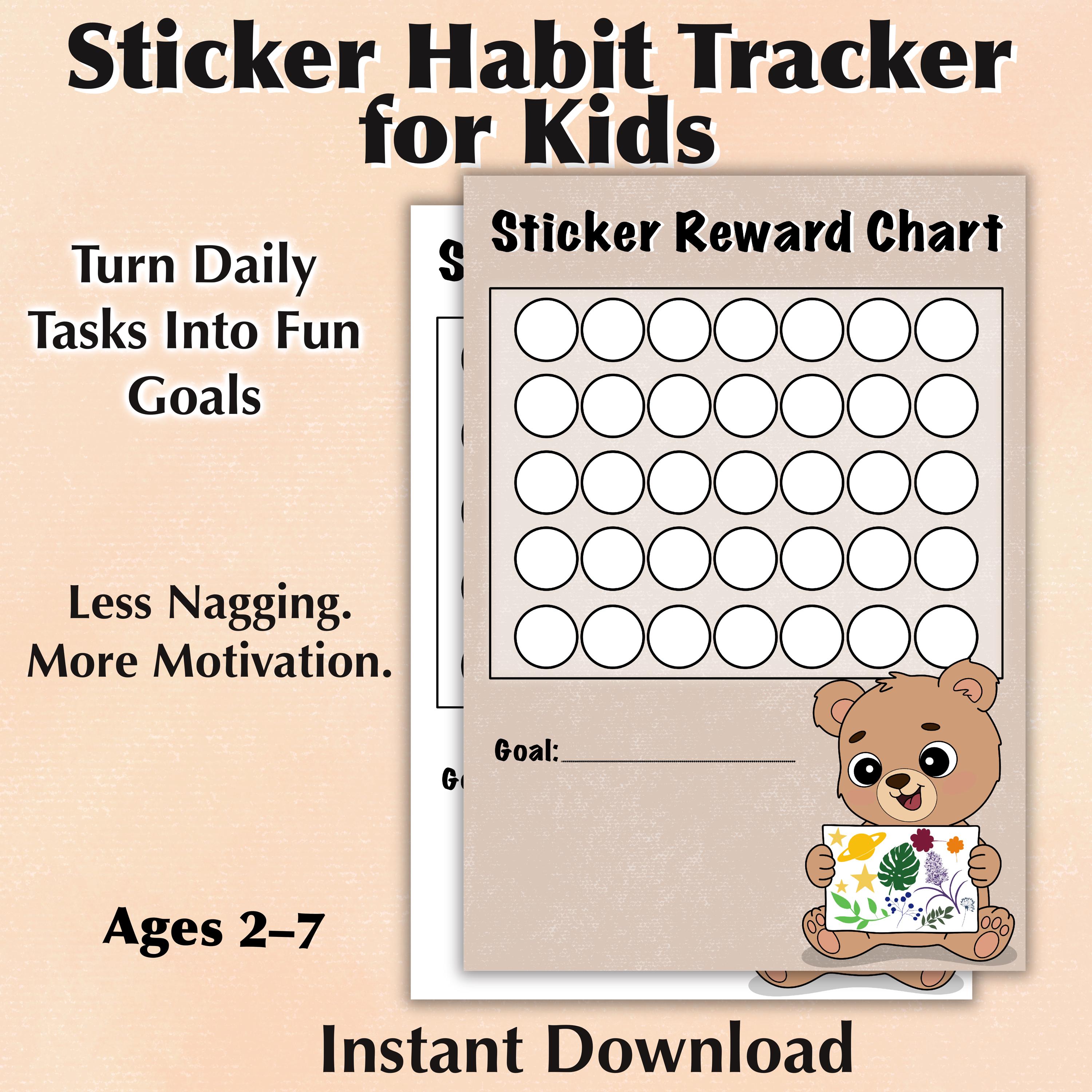 Bear Reward Chart Printable | Kids Behavior Tracker (A4, US Letter PDF ...