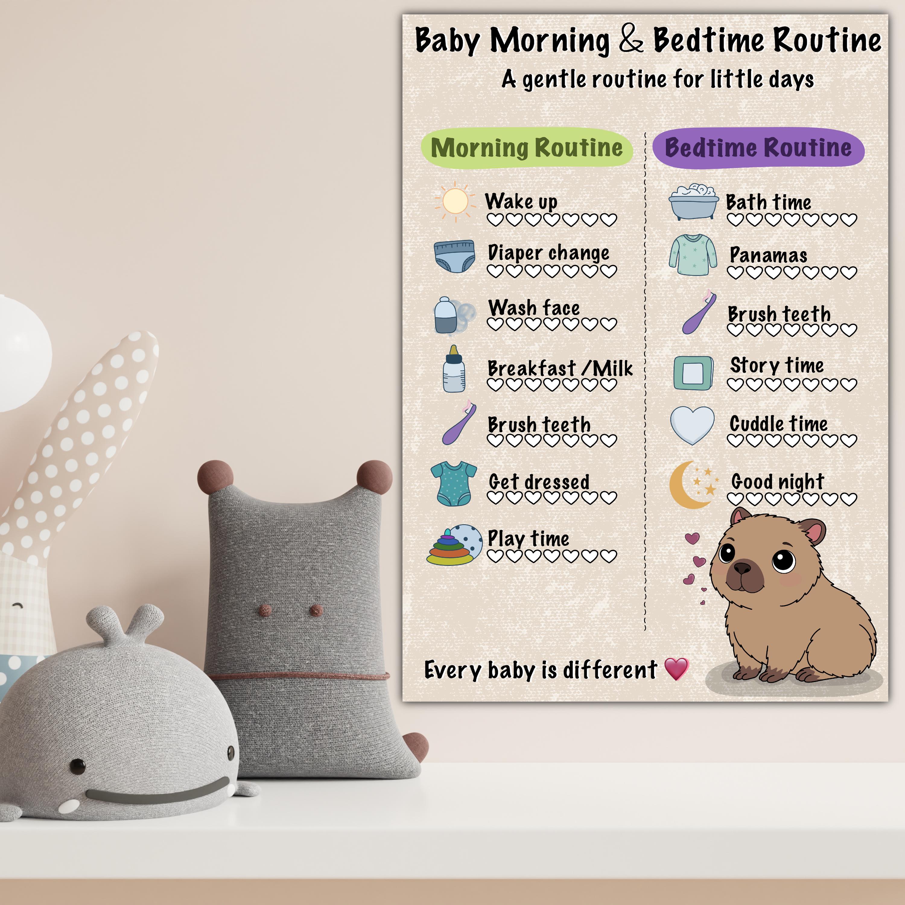Capybara Daily Routine Capybara Baby Routine Chart Printable, Calm Morning & Bedtime Schedule ...
