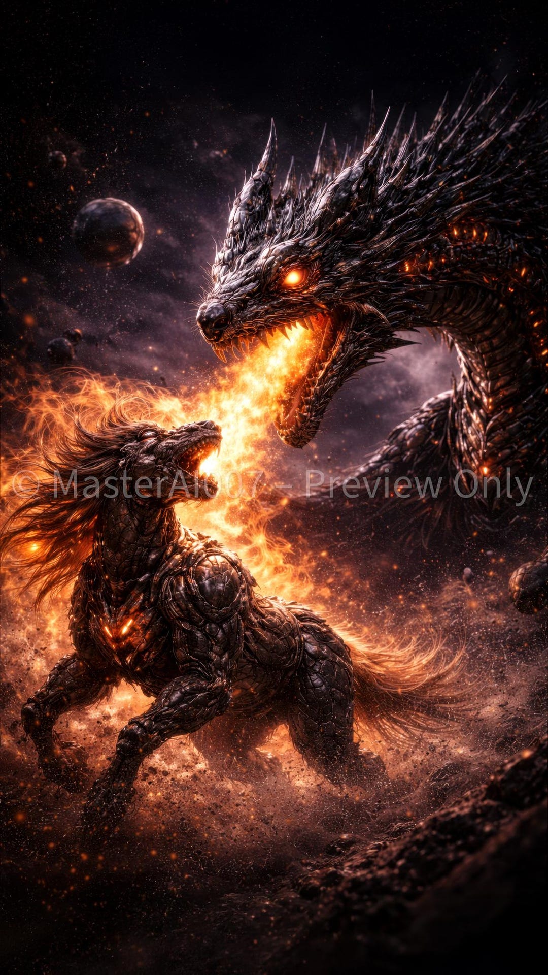 Dark Fantasy Cosmic Predators – 4K Mobile Wallpapers Pack (digital ...