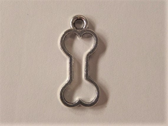 PD-2647-OR 2 Pcs Silver Plated over Brass 5mm x 1.50mm Tiny Dog Bone Charms Dog Pendant Pet Animal Charm Pendant