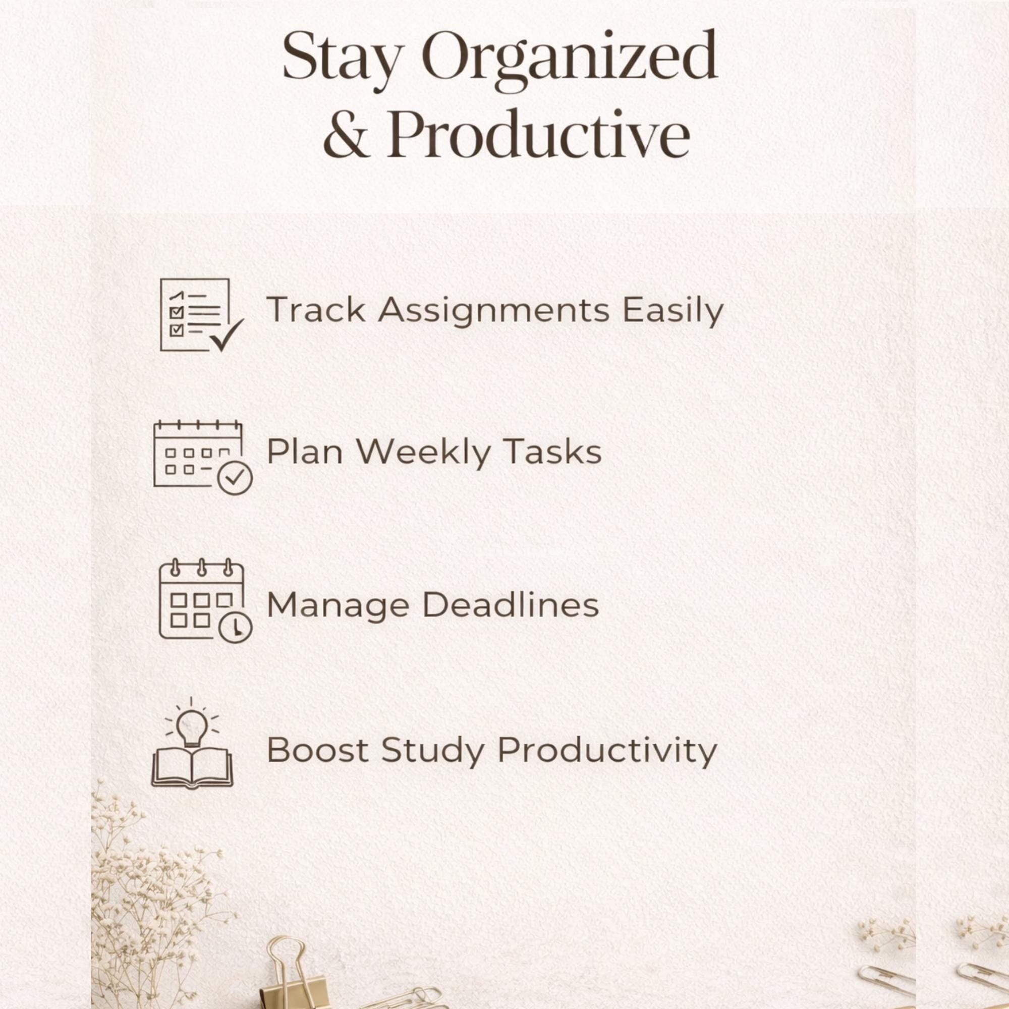 Assignment Planner Printable PDF, Student Organizer Bundle, Weekly ...