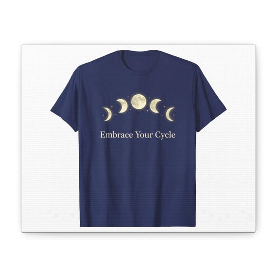Moon Phase Embrace Canvas | celestial wellness, lunar ritual wall art