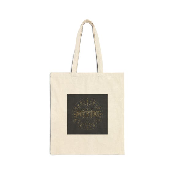 Mystic Sigil Tote, occult type, tarot typography canvas