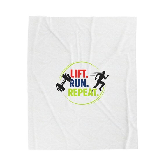 Lift. Run. Repeat. Plush Blanket | Fitness Motivation, Gym Mantra