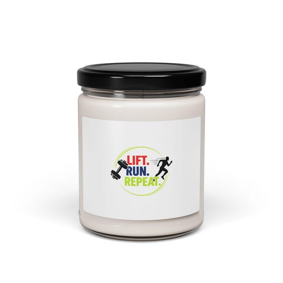 Lift Run Repeat Candle | Scented Soy Candle, Fitness Motivation, Workout Mantra