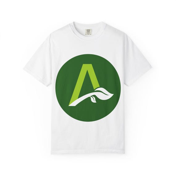 Green Eco A Logo T-Shirt | Leaf Initial Tee
