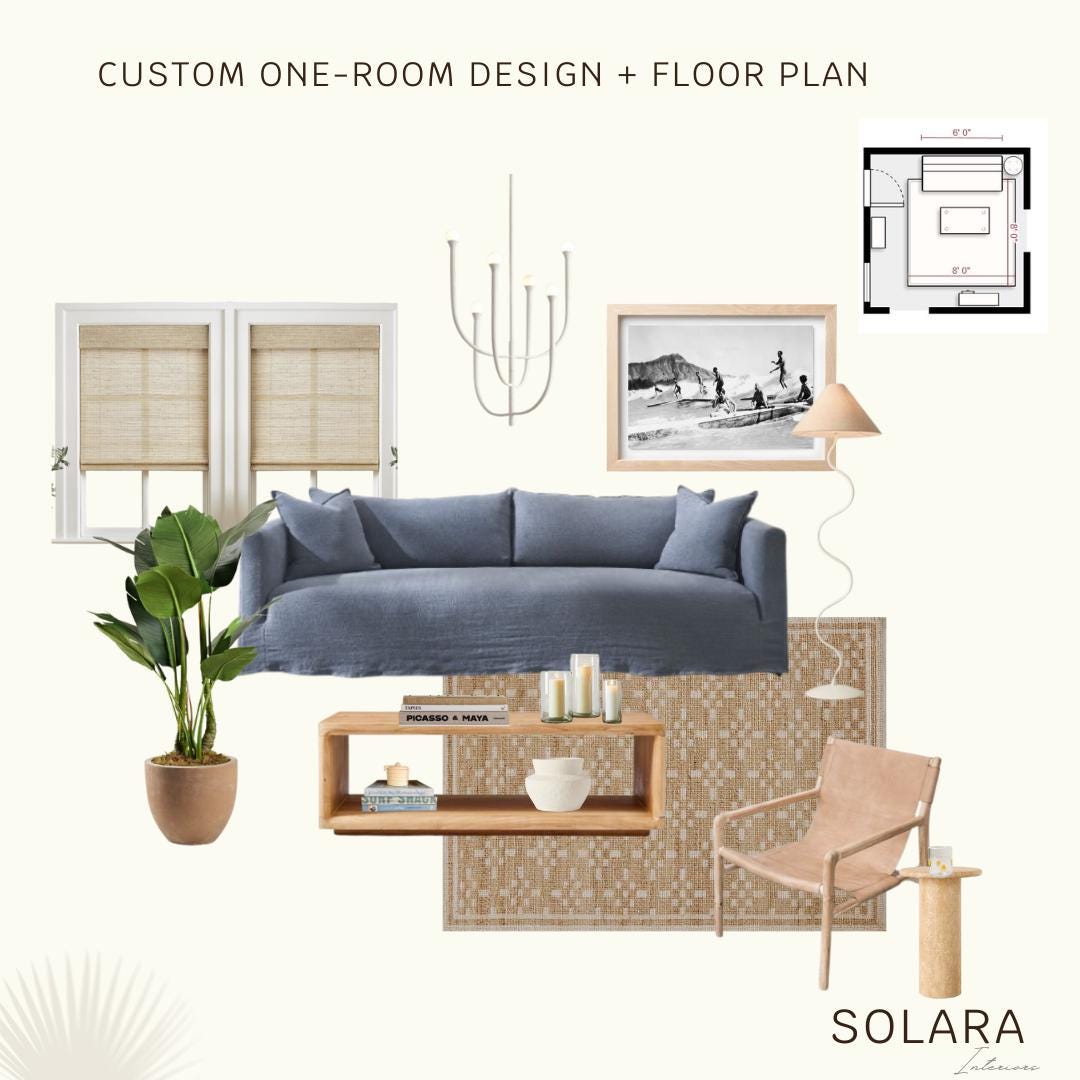 Custom Interior Design | Modern Coastal Virtual Room Design - Etsy