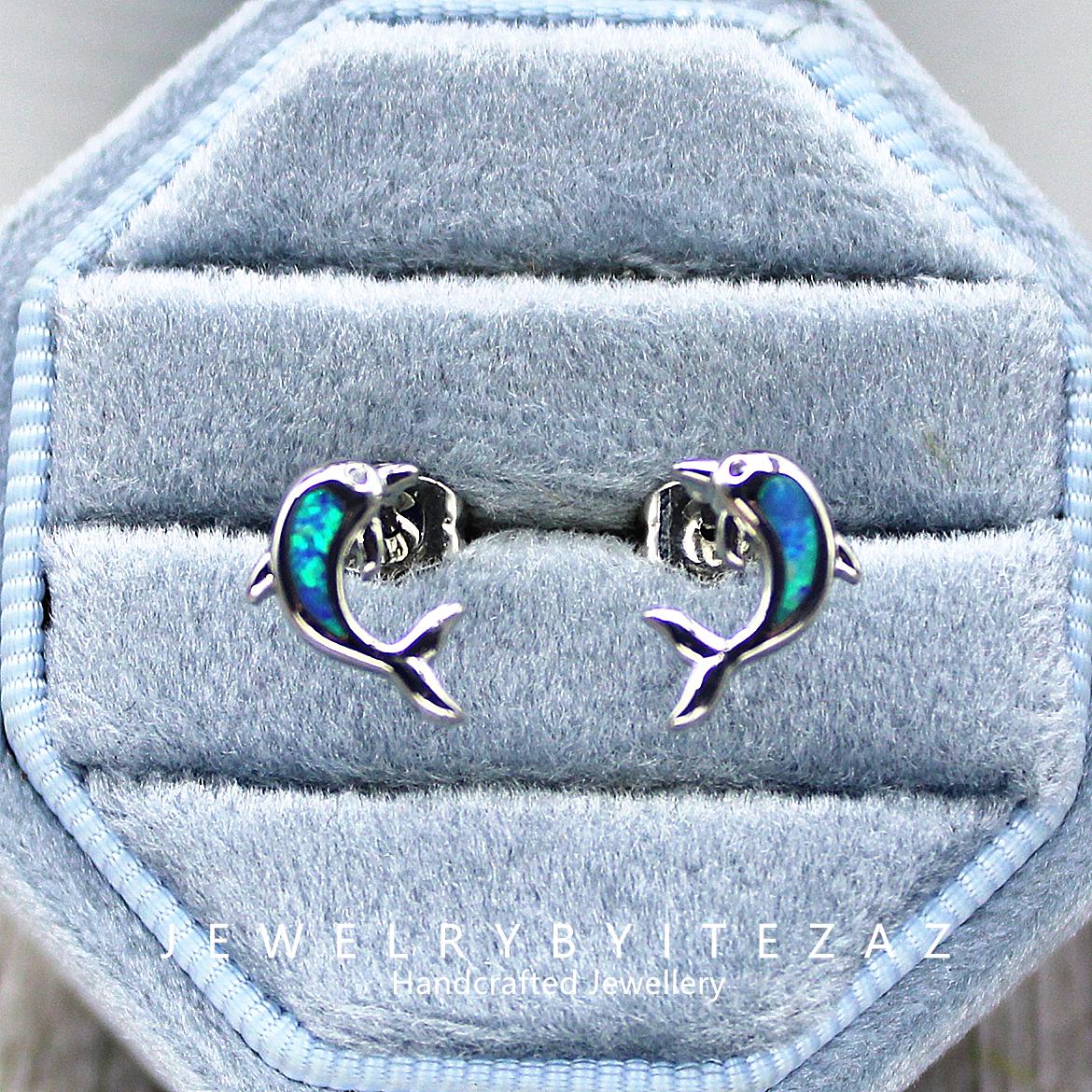 Orecchini Pendenti A Forma Di Delfino In Acrilico, Colori Blu, Ipoallergenici, Con Ganci In Acciaio Inox. Gioielli Estivi A Tema Marino, Regalo Per Donne E Amanti Dell'Oceano. - 2