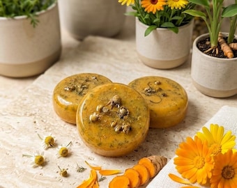Natural Intimate Soap Bar. Goat milk, Calendula, Turmeric and Chamomile. For Sensitive Skin