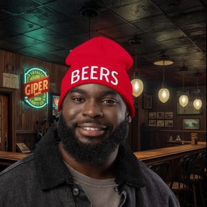 BEERS embroidered Knit Beanie | Brewery Beer Bar Hat